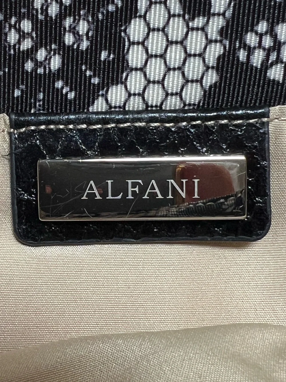 Alfani Black & White Lace Chain Shoulder/ Clutch bag, removable chain